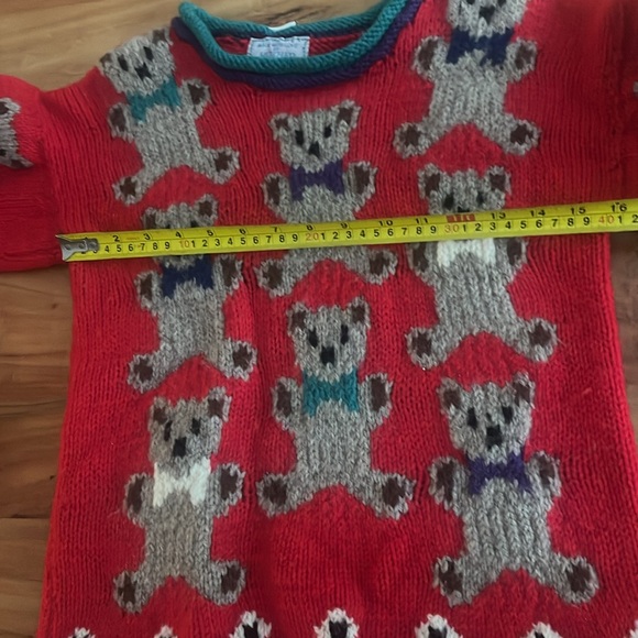 Made with Love by Mother Vintage Wool Teddy Bear Chunky Sweater size small - Picture 4 of 8